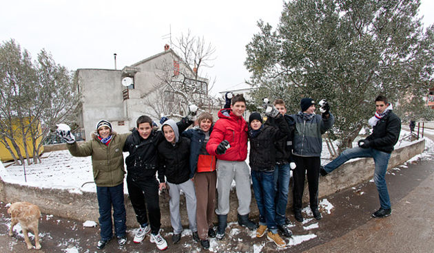 Snijeg u Bibinjama 3. veljače 2012, Foto: Leo Banić