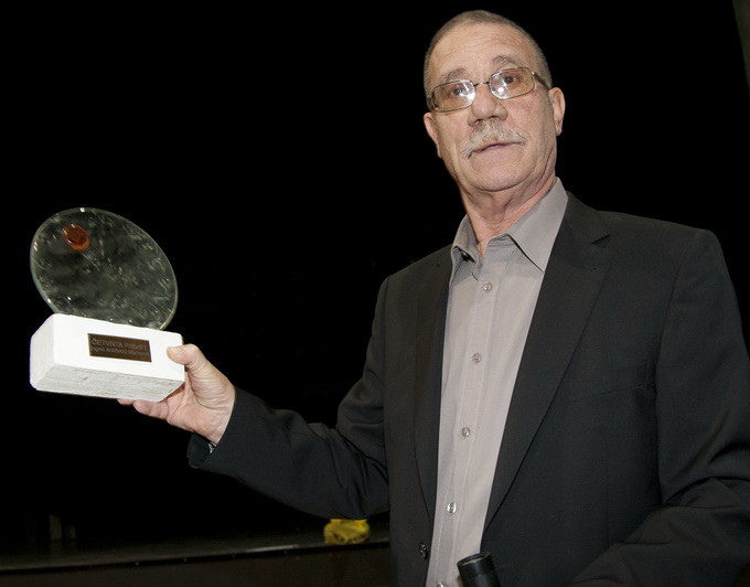 Split, 190313.
MKC Split. 
Poceo je sedmi Pricigin, splitski festival pricanja prica. 
Dodjela cetvrte PriceSTI,  nagrade za najbolju javnu pricu 2012. godine.
Na fotografiji: dr. Petar Filipic.
Foto: Vojko Basic / CROPIX