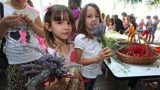 03.07.2013., Zadar – Na djecjem odjelu u dvoristu Gradske knjiznice Zadar djeca izradjuju strucke i jastucice od lavande. Radionicu vodi gospodja Jadranka Plantak. Photo: Zeljko Mrsic/PIXSELL 03.07.2013., Zadar – Na djecjem odjelu u dvoristu Gradske knjiznice Zadar djeca izradjuju strucke i jastucice od lavande. Radionicu vodi gospodja Jadranka Plantak. Photo: Zeljko Mrsic/PIXSELL