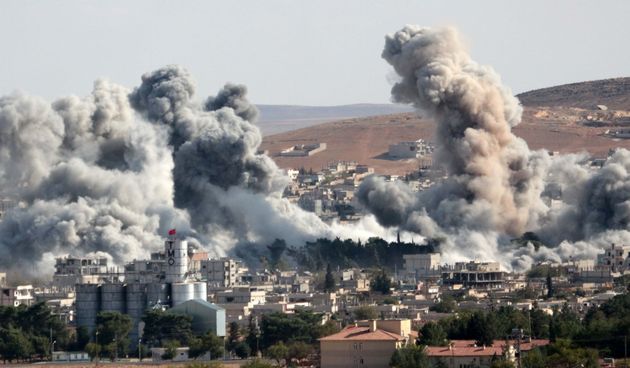 Kobani, zračni napadi, foto: www.huffingtonpost.com
