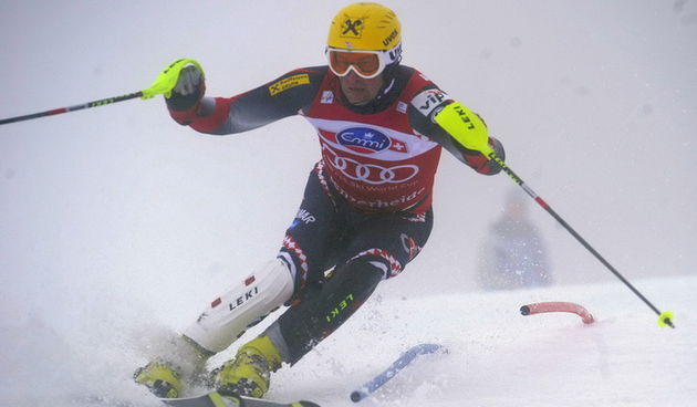Lenzerheide, 180311.
Zavrsnica Svjetskog skijaskog kupa u skijanju u svicarskom mjestu Lenzerheide, muska utrka slaloma.
Na slici: Ivica Kostelic tokom slalomske voznje.
Foto: Drago Sopta / CROPIX