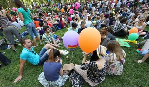 15.06.2013., Zagreb – 12. Povorka ponosa Zagreb pride 2013. setnju centrom grada zavrsila je na Zrinjevcu gdje je odrzan javni skup ‘Ovo je zemlja za sve nas’ te prigodni govori nakon cega je uslijedio zabavni program Photo Marko Lukunic/PIXSELL