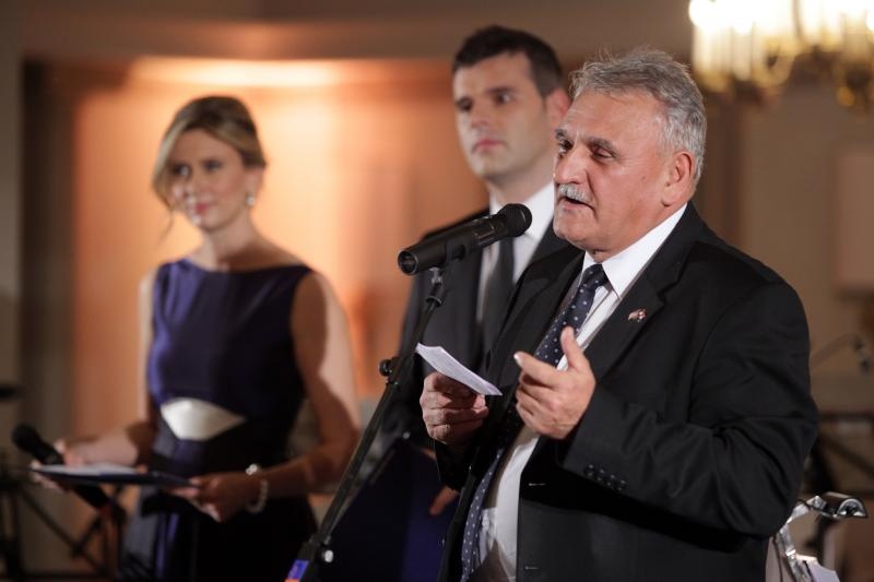 Pod potkroviteljstvom Americke gospodarske komore i americkog veleposlanstva u hotelu Sheraton odrzana je humanitarna vecera za razminiravanje. Kenneth Merten, Susan Merten, Ivan Vidakovic, Andrea Doko Jelusic. Photo: Grgur Zucko/PIXSELL