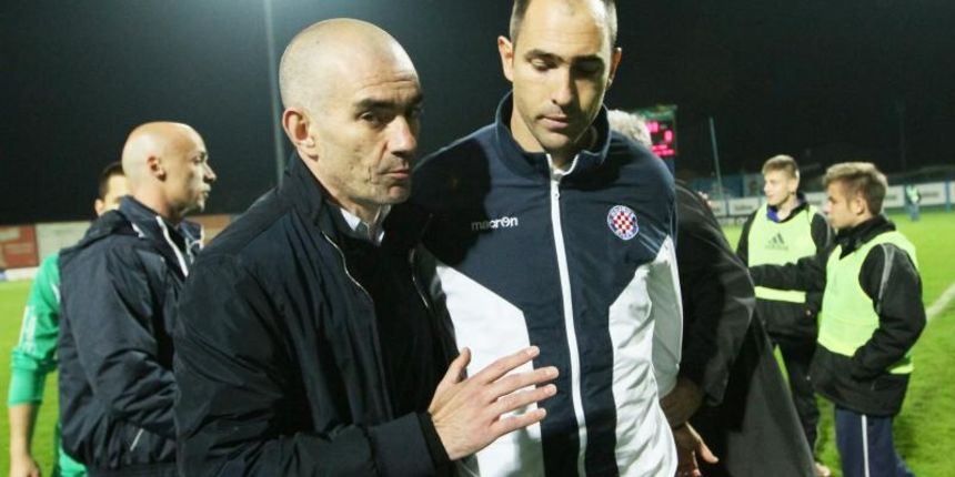 26.04.2014., Gradski stadion, Koprivnica – MAXtv 1. HNL, 33. kolo, NK Slaven Belupo – HNK Hajduk. Sudac Marko Matoc pred kraj utakmice pokazao je treneru Hajduka crveni karton zbog stalnih prigovora, no trener Splicana odbio je izaci iz igre pa ga je zast