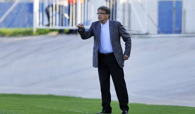 Zagreb, 190413.
Stadion NK Zagreb u Kranjcevicevoj.
MAXtv prva Hrvatska nogometna liga, 28. kolo.
Utakmica izmedju NK Zagreb i NK Zadar.
Na fotografiji: Miroslav Blazevic Ciro, trener NK Zagreb.
Foto: Damir Krajac / CROPIX