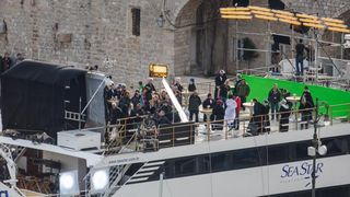 Snimanje Star Wars sage. Snimalo se na brodu Sea Star koji nije mogao isploviti kako je predvidjeno zbog jake bure. Photo: Grgo Jelavic/PIXSELL