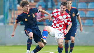Varazdin, 121010.
Gradski stadion Varazdin.
Kvalifikacijska utakmica za EP U 21 u Danskoj 2011.
Hrvatska – Sapnjolska.
Na fotografiji : Ruben Perez i Mirko Oremus.
Foto: Ronald Gorsic / CROPIX Varazdin, 121010.
Gradski stadion Varazdin.
Kvalifikacijska utakmica za EP U 21 u Danskoj 2011.
Hrvatska – Sapnjolska.
Na fotografiji : Ruben Perez i Mirko Oremus.
Foto: Ronald Gorsic / CROPIX