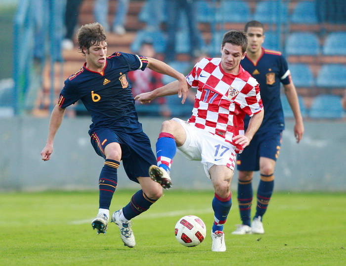 Varazdin, 121010.
Gradski stadion Varazdin.
Kvalifikacijska utakmica za EP U 21 u Danskoj 2011.
Hrvatska – Sapnjolska.
Na fotografiji : Ruben Perez i Mirko Oremus.
Foto: Ronald Gorsic / CROPIX Varazdin, 121010.
Gradski stadion Varazdin.
Kvalifikacijska utakmica za EP U 21 u Danskoj 2011.
Hrvatska – Sapnjolska.
Na fotografiji : Ruben Perez i Mirko Oremus.
Foto: Ronald Gorsic / CROPIX