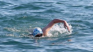 Dina Levačić otplivala humanitarni maraton između Trogira i Splita za Udrugu Anđeli. Foto: Miranda Cikotić/PIXSELL Dina Levačić otplivala humanitarni maraton između Trogira i Splita za Udrugu Anđeli. Foto: Miranda Cikotić/PIXSELL