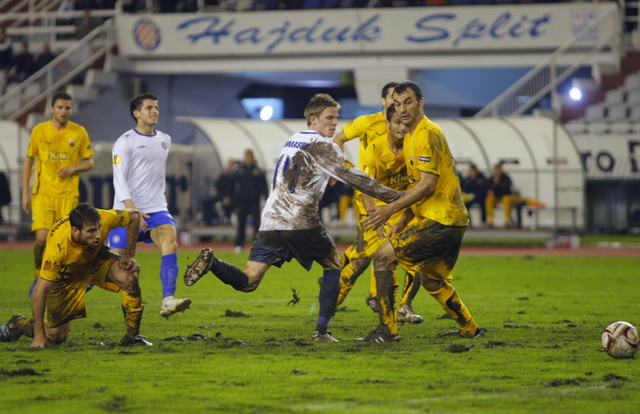Split, 011210. 
Stadion HNK Hajduka u Poljudu.    
UEFA Europska liga utakmica HNK Hajduk – FC AEK. 
Na slici: Marin Tomasov.
Foto: Duje Klaric / CROPIX