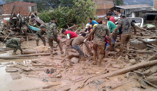 Kolumbija, bujica blata