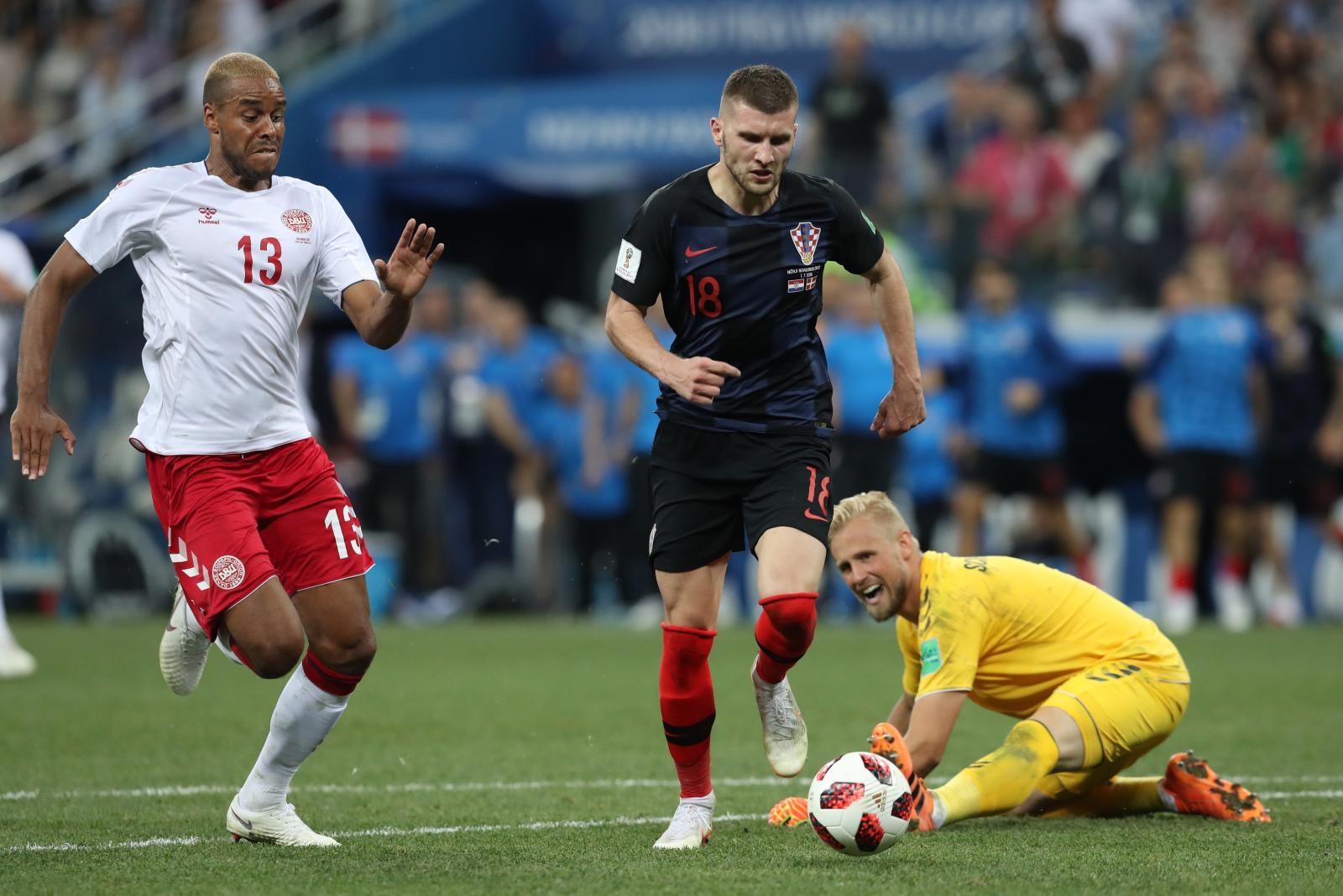 Niznji Novgorod, Rusija – Svjetsko nogometno prvenstvo 2018., osmina finala, Hrvatska – Danska 4-3 (1-1, 1-1).