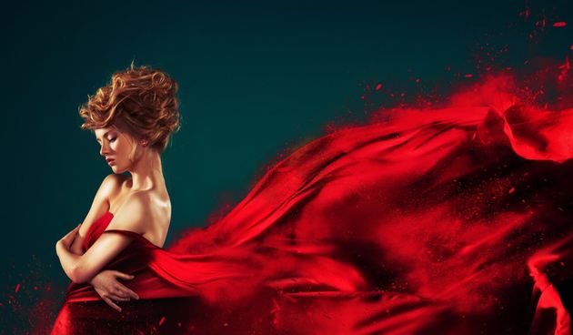 Ljepotica, žena u crvenom