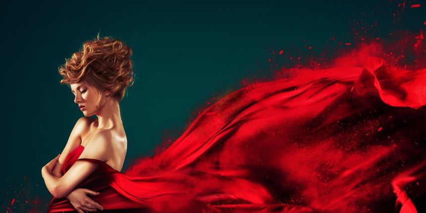Ljepotica, žena u crvenom