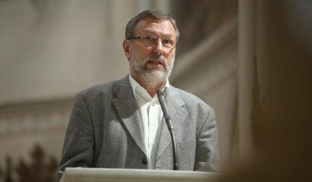 Crkva Svetog Franje Asiskog, Zagreb – Predstavljanje knjige kolumni fra Zvjezdana Linica Samo ljubav lijeci. Publicist Stjepan Lice. Photo: Robert Anic/PIXSELL