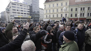 Zadarski branitelji na prosvjedu u Zagrebu 26. veljace 2011, Foto: Leo Banic Zadarski branitelji na prosvjedu u Zagrebu 26. veljace 2011, Foto: Leo Banic
