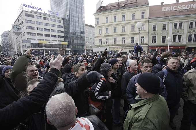 Zadarski branitelji na prosvjedu u Zagrebu 26. veljace 2011, Foto: Leo Banic Zadarski branitelji na prosvjedu u Zagrebu 26. veljace 2011, Foto: Leo Banic