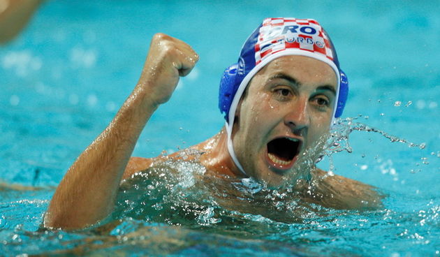 Zagreb, 050910.
Bazen Mladost na Savi.
29. Europsko prvenstvo u vaterpolu.
Hrvatska – Italija
Na fotografiji: Niksa Dobud.
Foto: Ronald Gorsic / CROPIX