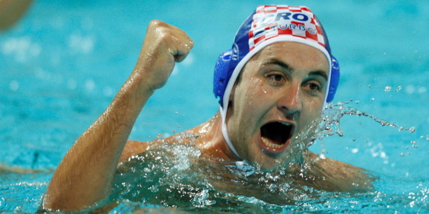 Zagreb, 050910.
Bazen Mladost na Savi.
29. Europsko prvenstvo u vaterpolu.
Hrvatska – Italija
Na fotografiji: Niksa Dobud.
Foto: Ronald Gorsic / CROPIX