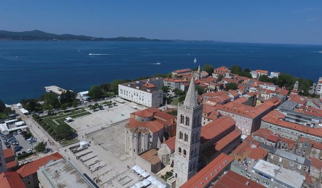 Zadar iz zraka, Poluotok, Forum, Riva, Kampanel