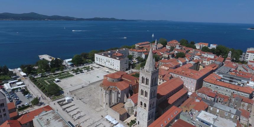Zadar iz zraka, Poluotok, Forum, Riva, Kampanel