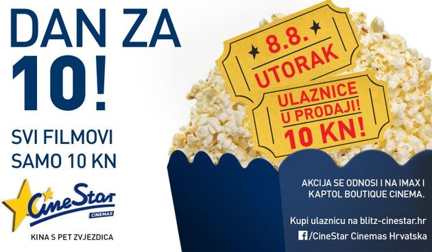 Cinestar Dan za 10: Pogledajte filmske hitove u kinima za deset kuna