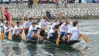 Opuzen: Utrke veslača za startne pozicije za 19. maraton lađa na Neretvi. Photo: Damir Špehar/PIXSELL