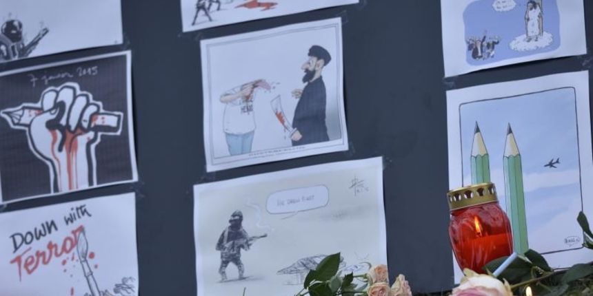 Komemorativni skup u Zagrebu nakon napada na Charlie Ebdo,  Photo: Marko Lukunic/PIXSELL