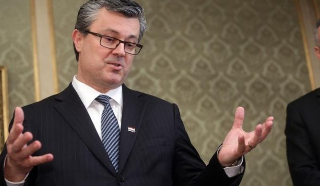 Primopredaja vlasti Milanovic – Oreskovic u Banskim dvorima nakon sjednice Hrvatskog sabora na kojoj je izglasano povjerenje Vladi. Photo: Borna Filic/PIXSELL