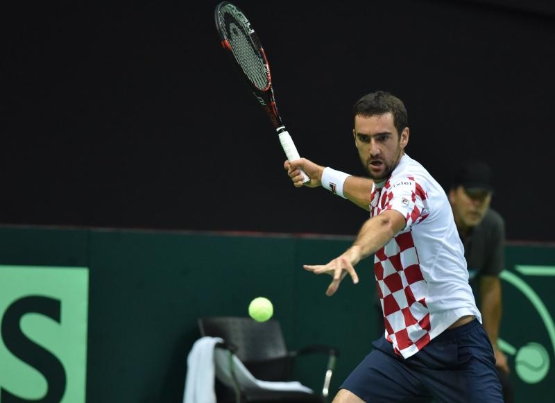 Polufinale Davis Cupa, Hrvatska – Francuska, 2. meč, Marin Čilić – Lucas Pouille. Photo: Hrvoje Jelavić/PIXSELL Polufinale Davis Cupa, Hrvatska – Francuska, 2. meč, Marin Čilić – Lucas Pouille. Photo: Hrvoje Jelavić/PIXSELL