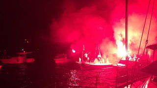 Doček zlatnih zadarskih olimpijaca Šime Fantele i Igora Marenića: Bakljada na brodovima od Vitrenjaka do Morskih orgulja. Foto: Tija Malik Doček zlatnih zadarskih olimpijaca Šime Fantele i Igora Marenića: Bakljada na brodovima od Vitrenjaka do Morskih orgulja. Foto: Tija Malik