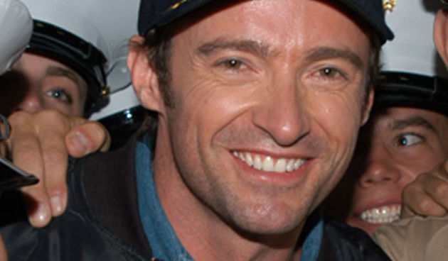 060524-N-7365V-109 
New York Harbor (May 24, 2006) – In the hangar bay aboard the amphibious assault ship USS Kearsarge, actor Hugh Jackman, poses for pictures with Marines assigned to the 10th Marine Division. Jackman who plays Logan, AKA