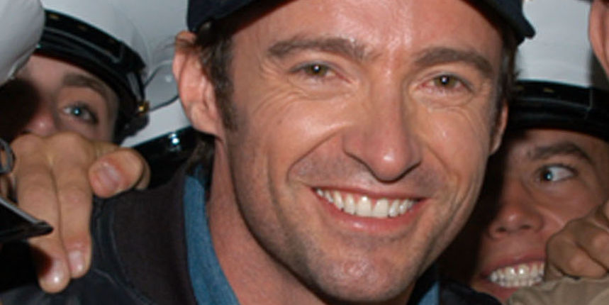 060524-N-7365V-109 
New York Harbor (May 24, 2006) – In the hangar bay aboard the amphibious assault ship USS Kearsarge, actor Hugh Jackman, poses for pictures with Marines assigned to the 10th Marine Division. Jackman who plays Logan, AKA
