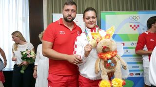 Hrvatski olimpijci svečano dočekani na Plesu. Sandra Perković, Šime Fantela, Igor Marenić, Tonči Stipanović. Photo: Luak Sanzl/PPIXSELL Hrvatski olimpijci svečano dočekani na Plesu. Sandra Perković, Šime Fantela, Igor Marenić, Tonči Stipanović. Photo: Luak Sanzl/PPIXSELL