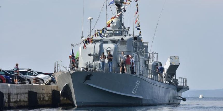 Raketna topovnjača Šibenik HRM-a u posjetu je Zadru. Svim zainteresiranima omogucen je obilazak broda. Photo: Dino Stanin/PIXSELL