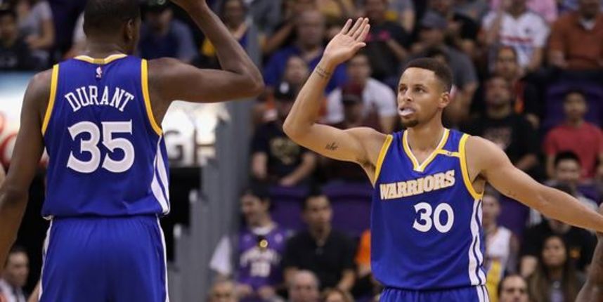 Steph Curry i Kevin Durant, foto: GoldenStateWarriors ‏@warriors