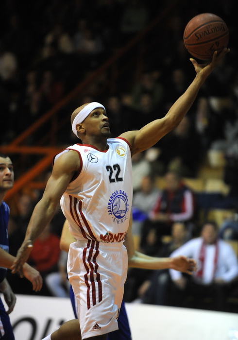 Sibenik, 240212.
Dvorana Baldelin.
Utamica 18 kola  A1 lige Jolly JBS Sibenik -Zadar.
Na slici: Ronald Ross.
Foto: Niksa Stipanicev / CROPIX