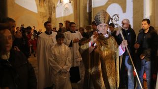 25.12.2013., Zadar – Svecanu misu polnocku povodom rodjenja Isusa Krista u katedrali svete Stosije predvodio je nadbiskup Zelimir Puljic. Photo: Filip Brala/PIXSELL 25.12.2013., Zadar – Svecanu misu polnocku povodom rodjenja Isusa Krista u katedrali svete Stosije predvodio je nadbiskup Zelimir Puljic. Photo: Filip Brala/PIXSELL