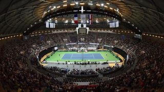 Polufinale Davis Cupa, Hrvatska – Francuska, 2. meč, Marin Čilić – Lucas Pouille. Photo: Hrvoje Jelavić/PIXSELL Polufinale Davis Cupa, Hrvatska – Francuska, 2. meč, Marin Čilić – Lucas Pouille. Photo: Hrvoje Jelavić/PIXSELL