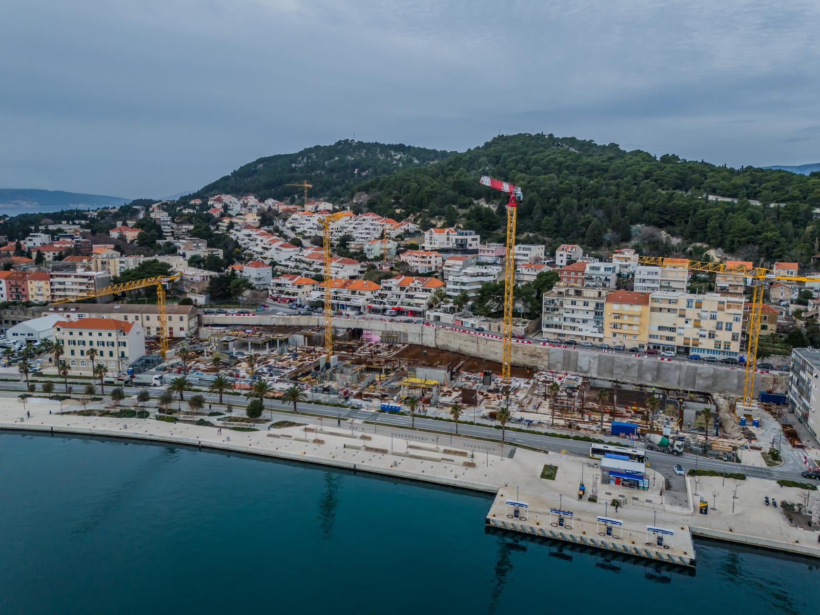 Split: Pogled iz zraka na mjesto gdje je bio hotel Marjan