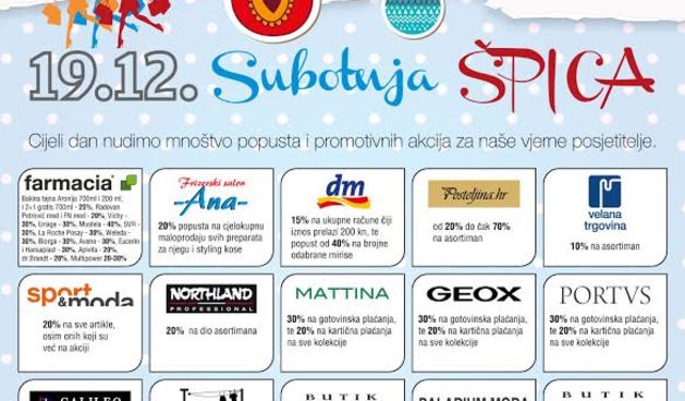 Blagdanska špica u City Galleriji u subotu 19. prosinca