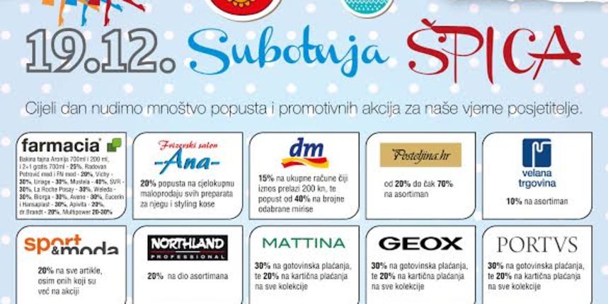 Blagdanska špica u City Galleriji u subotu 19. prosinca Blagdanska špica u City Galleriji u subotu 19. prosinca