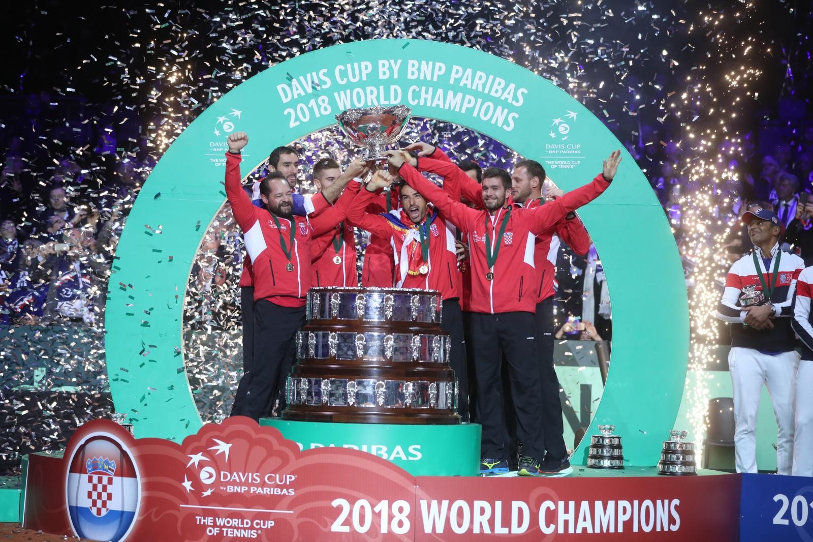 Veliko slavlje hrvatskih tenisača nakon osvajanja Davis Cupa