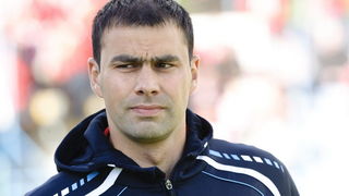 Zadar, 260513.
Stadion Stanovi.
Utakmica MAXtv 1. HNL izmedju Zadra i Splita.
Na fotografiji: trener Splita Goran Sablic.
Foto: Tom Dubravec / CROPIX