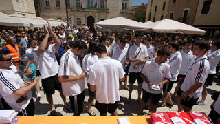 Hrvatska rukometna reprezentacija na Narodnom trgu (foto: Marin Gospić)