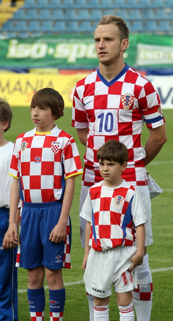 Varazdin, 190510.
Na gradskom stadionu u Varazdinu igra se kvalifikacijska utakmica za europsko prvenstvo U-21 izmedju reprezentacija Hrvatske i Slovacke.
Na slici: Ivan Rakitic.
Foto: Andrej Svoger / CROPIX