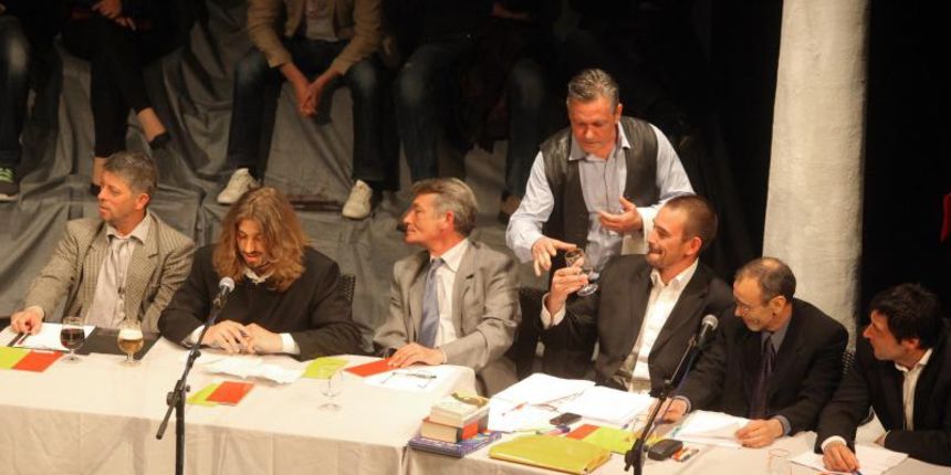 U HKK Zadar odrzana je premijera predstave pod nazivom Aktualni sat, Kulturno umjetnickog drustva Bleke i Konji. Photo: Filip Brala/PIXSELL