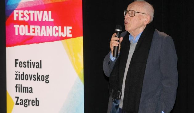 09.10.2013., Zadar – U skolopu festivala zidovskog filma, Branko Lustig govorio je zadarskim srednjoskolcima o svom boravku u nacistickim koncentracijskim logorima. Photo: Dino Stanin/PIXSELL