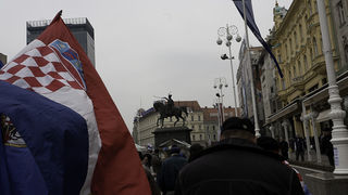 Zadarski branitelji na prosvjedu u Zagrebu 26. veljace 2011, Foto: Leo Banic Zadarski branitelji na prosvjedu u Zagrebu 26. veljace 2011, Foto: Leo Banic