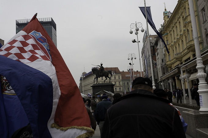 Zadarski branitelji na prosvjedu u Zagrebu 26. veljace 2011, Foto: Leo Banic Zadarski branitelji na prosvjedu u Zagrebu 26. veljace 2011, Foto: Leo Banic